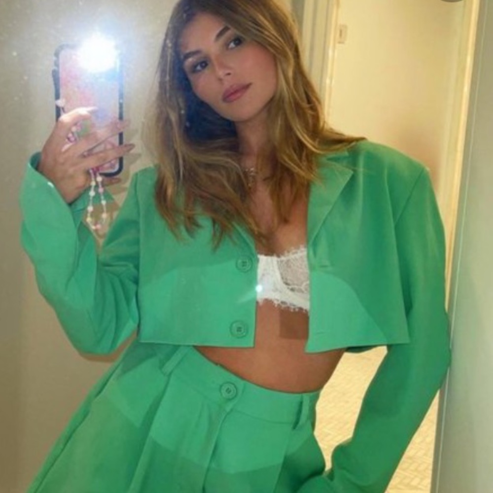 Cropped Green WeWoreWhat Blazer